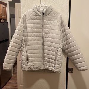 RSQ Grey white slim puffer jacket